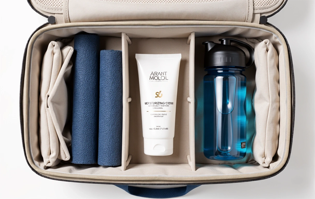 Moisturizing cream and gym gear